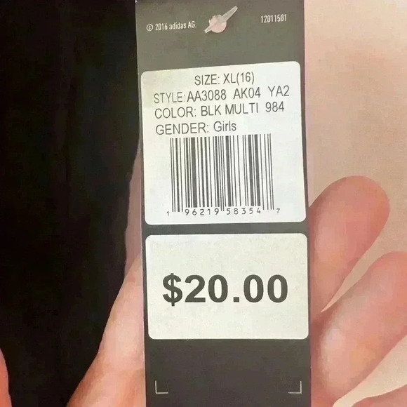 Girls XL Sz 16 (Or Women's Small) NWT Adidas Logo Short Sleeve Tee - Picture 5 of 5